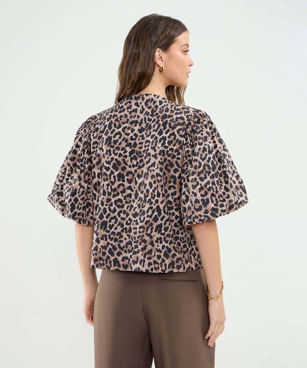 Blusa Manga Globo en Popelina