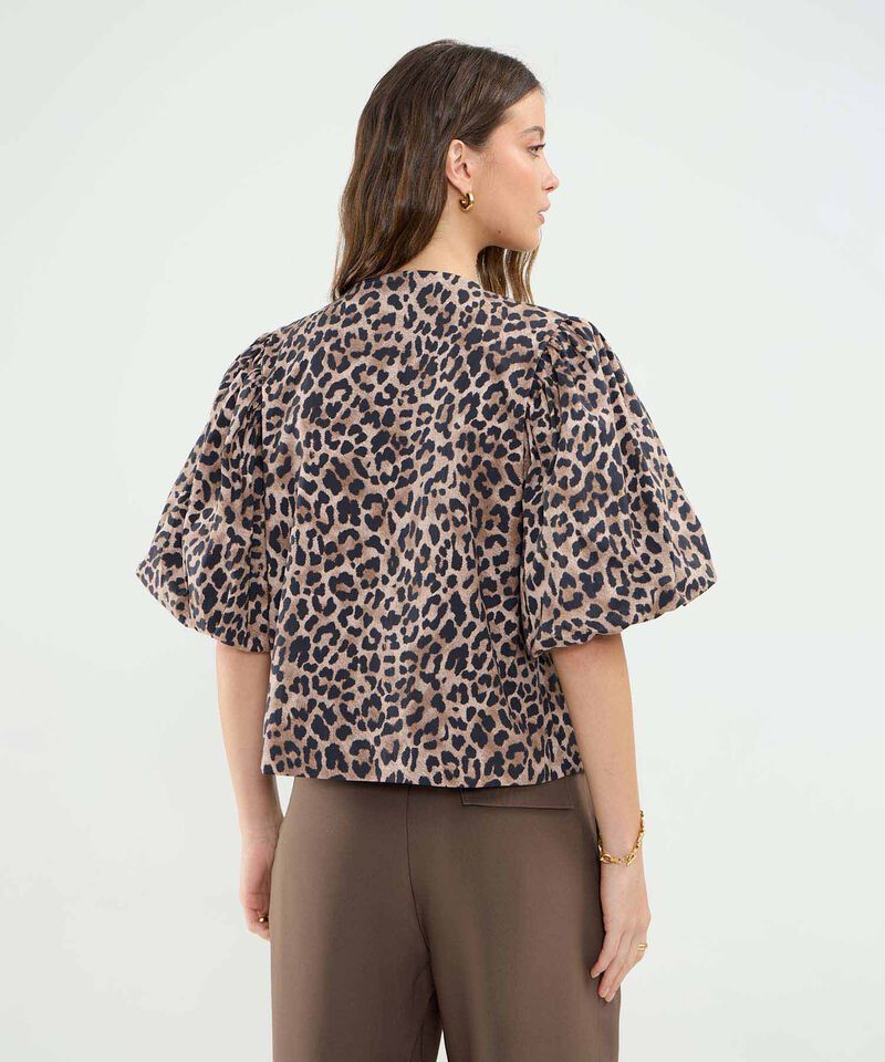 Blusa Manga Globo en Popelina