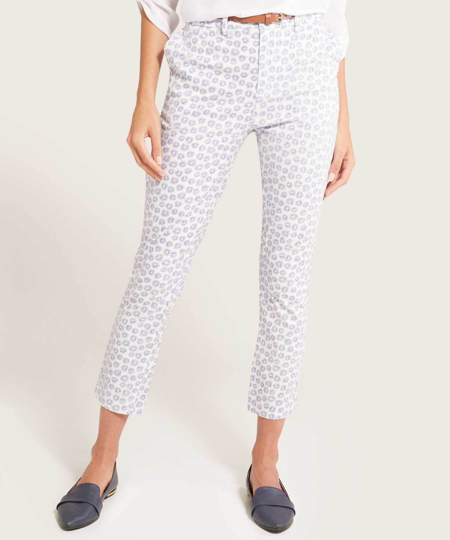 Pantalón Chino Estampado Con Cinturón