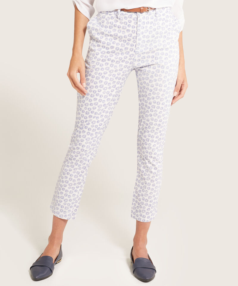 Pantalón Chino Estampado Con Cinturón