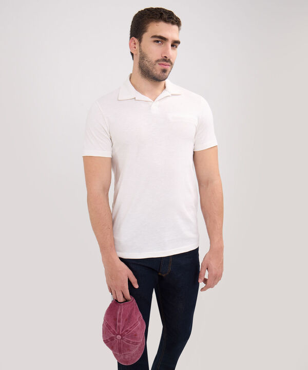 Polo Unicolor, Cuello Máquina Con Simulación Bolsillo Ribete