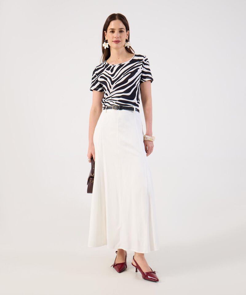 Camiseta Estampada de Corte Recto para Mujer