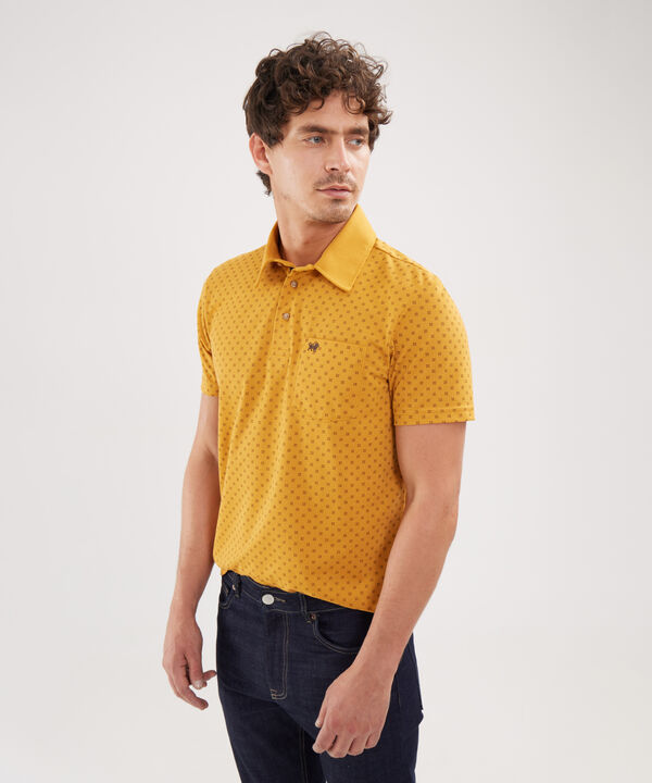 Polo Estampada, Cuello Duro Con Bolsillo, Silueta Regular Fit image number null