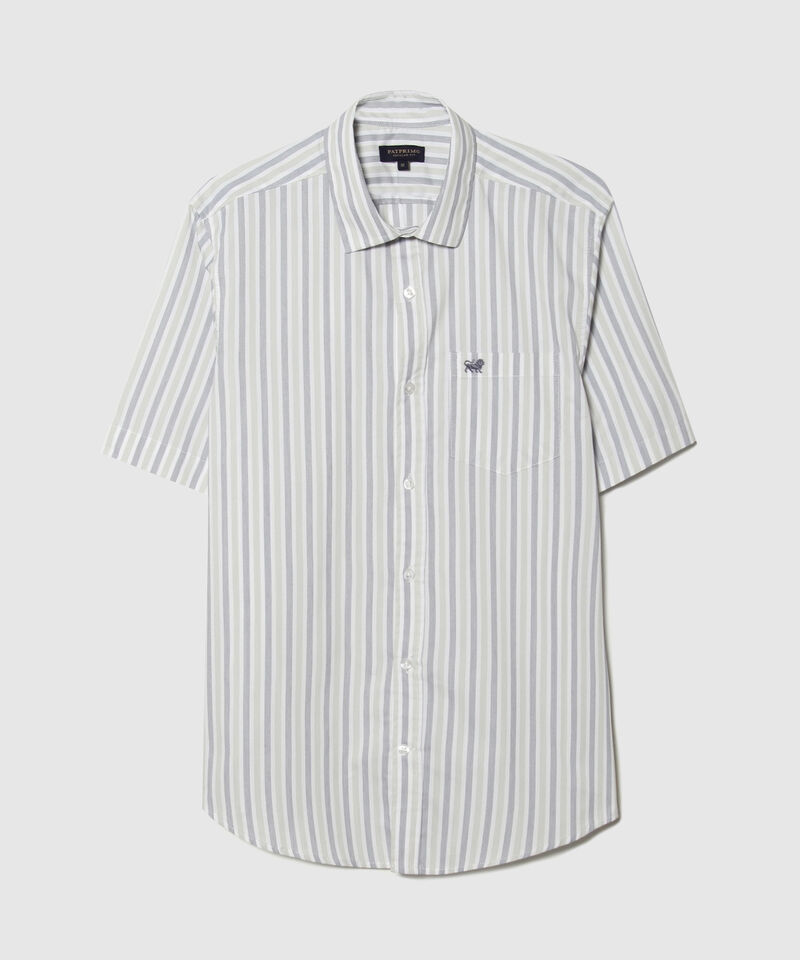Camisa Preteñida Manga Corta Con Bolsillo Y Silueta Regular Fit