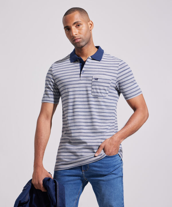 Polo Preteñida, Cuello Tejido En Contraste Con Bolsillo Y Silueta Regular Fit