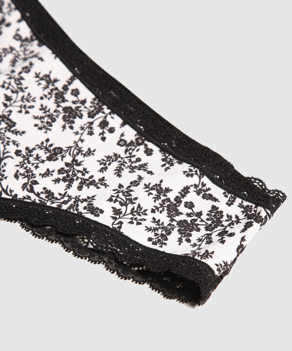 Panty Panty Tipo Tanga Estampado Con Encaje En Posterior Y Acabados image number null