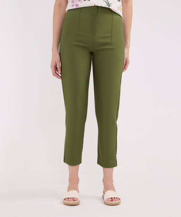 Pantalon Tiro Alto Unicolor image number null