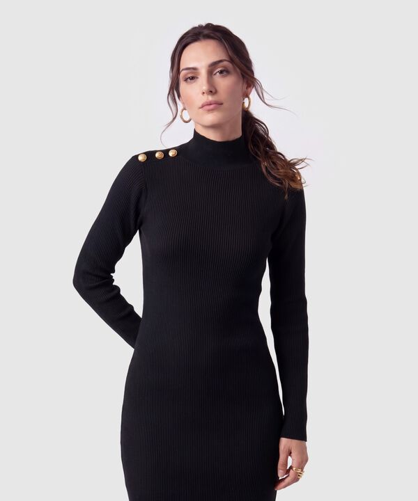 Vestido Tejido Botones Para Mujer