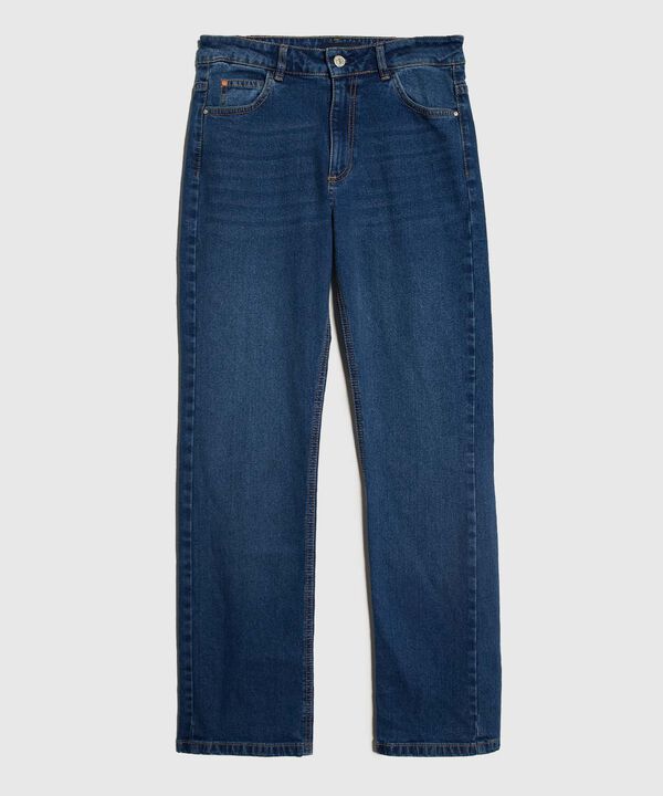 Jeans Straight Tono Medio