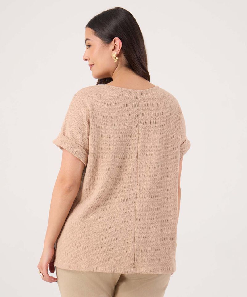 Camiseta Texturizada Unicolor Para Mujer Curvy