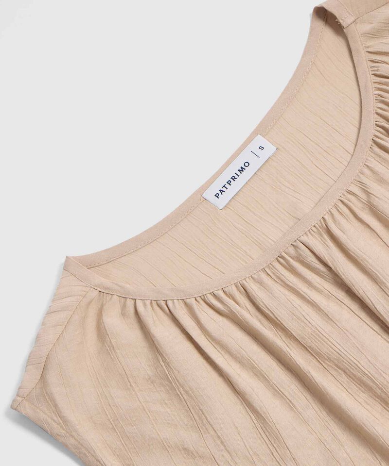 Blusa Cuello Redondo con Detalle Para Mujer