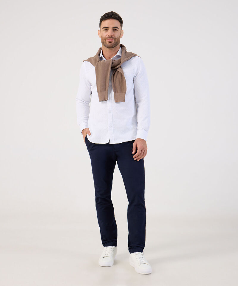 Camisa De Manga Larga Con Microestampado Para Hombre