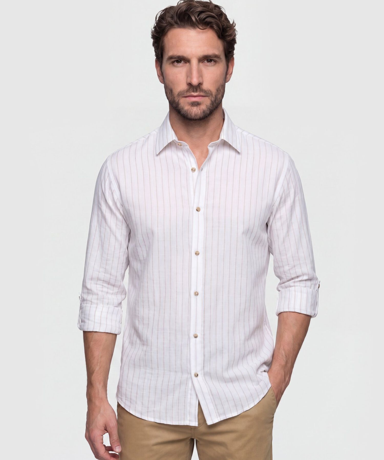 Camisa Casual a Rayas para Hombre