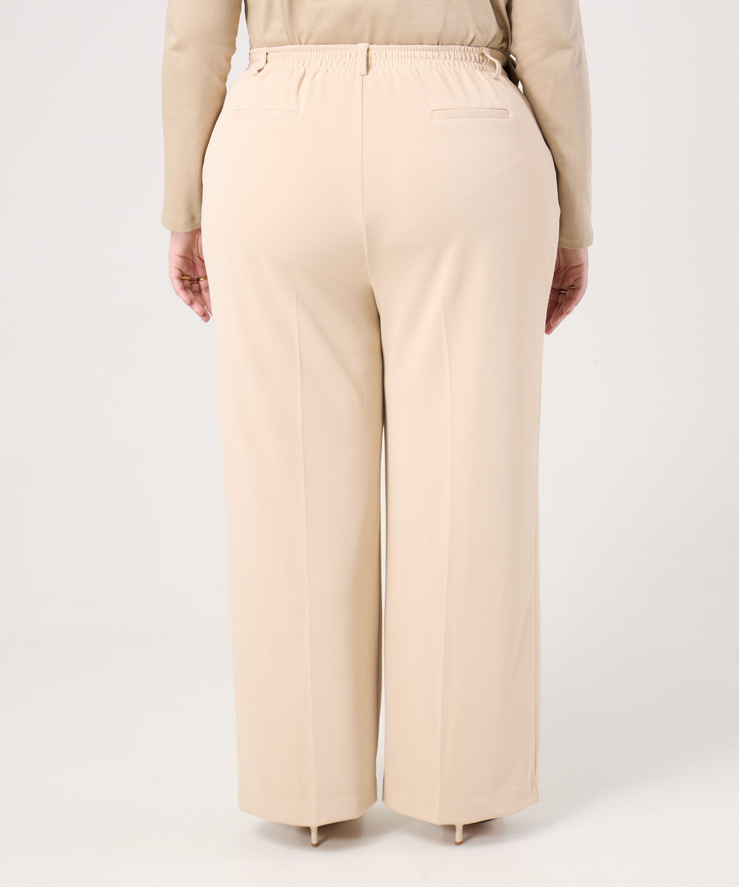 Pantal&oacute;n Fluido Unicolor Para Mujer Curvy