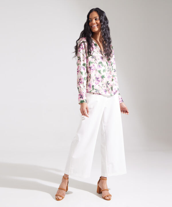 Blusa Cruzada Manga Larga Estampada