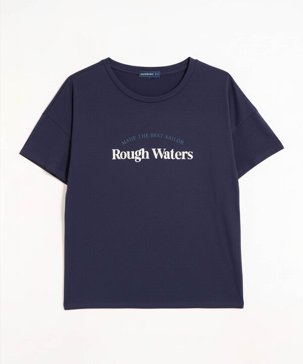 Camiseta Mujer Estampado Texto Corte Relajado image number null