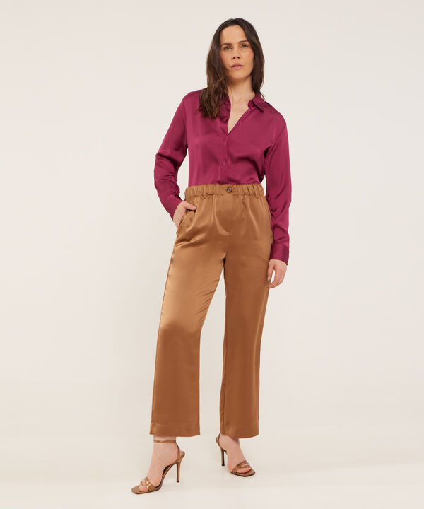 Pantalón Tiro Alto En Satín image number null