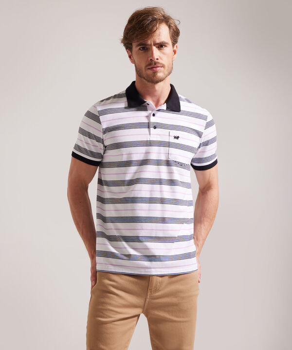Polo Cuello Y Puños Tejidos Con Bolsillo, Jersey Preteñido, Silueta Regular Fit image number null