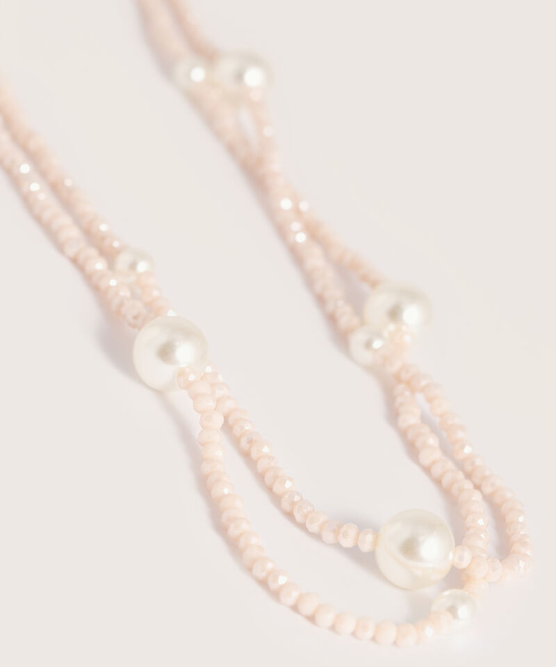 Collar Doble Con Perlas Y Cuentas Para Mujer