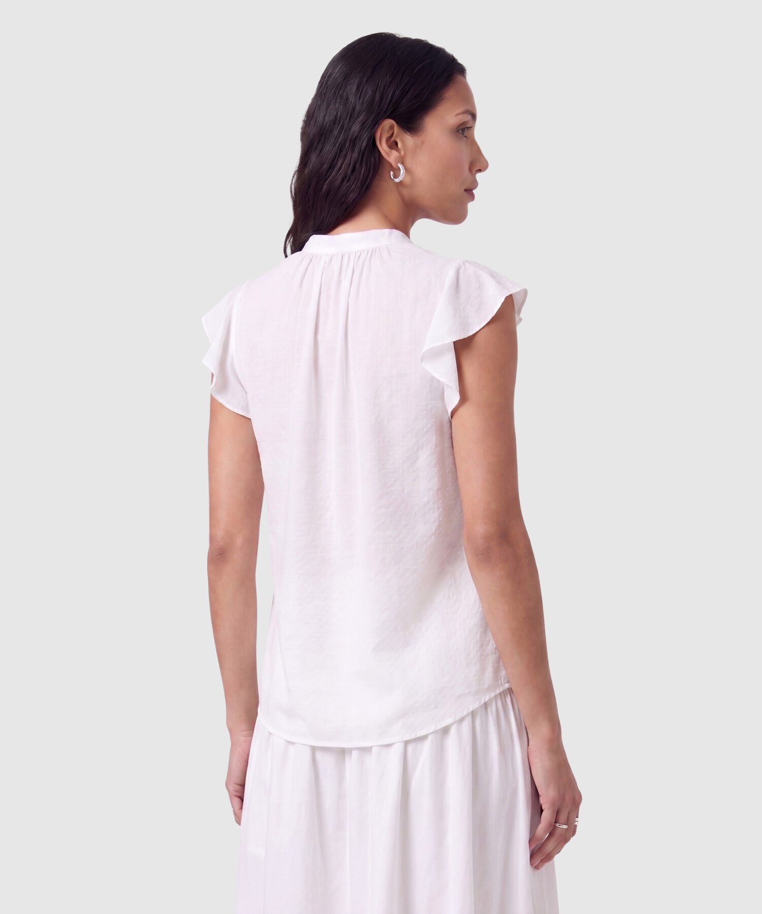 Blusa Manga Volante Y Lazo Para Mujer
