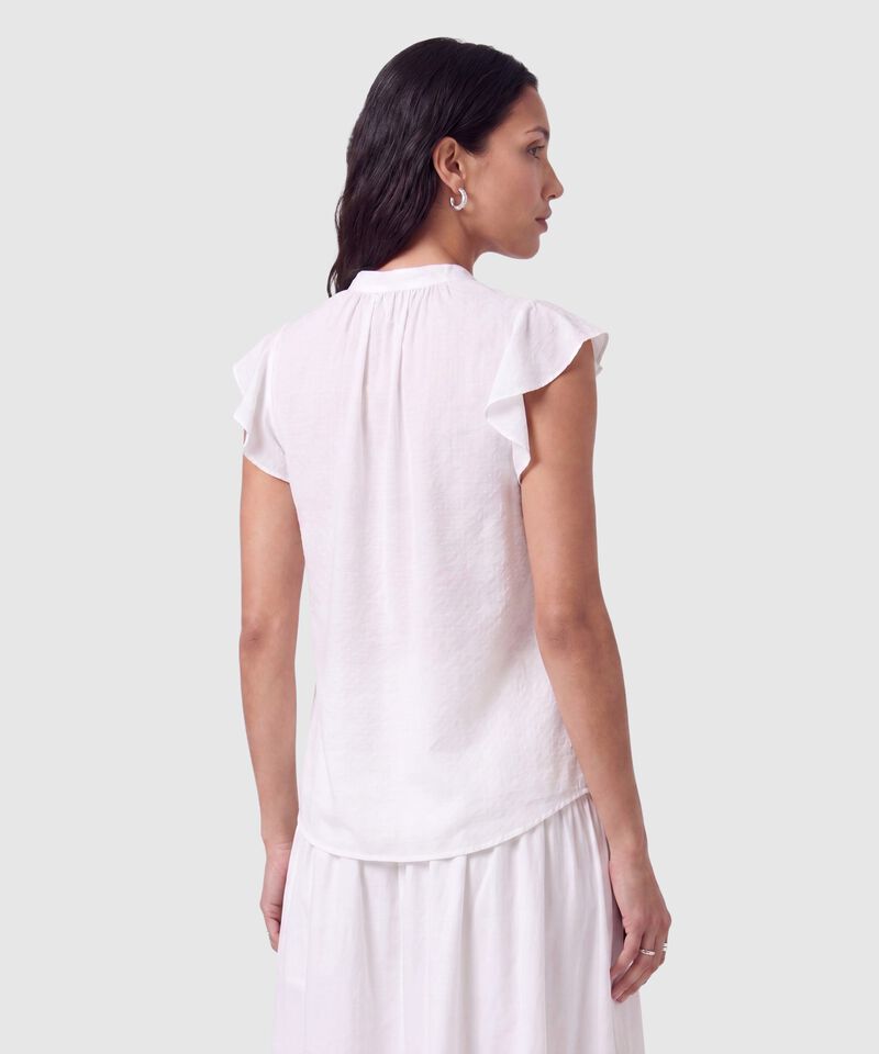 Blusa Manga Volante Y Lazo Para Mujer
