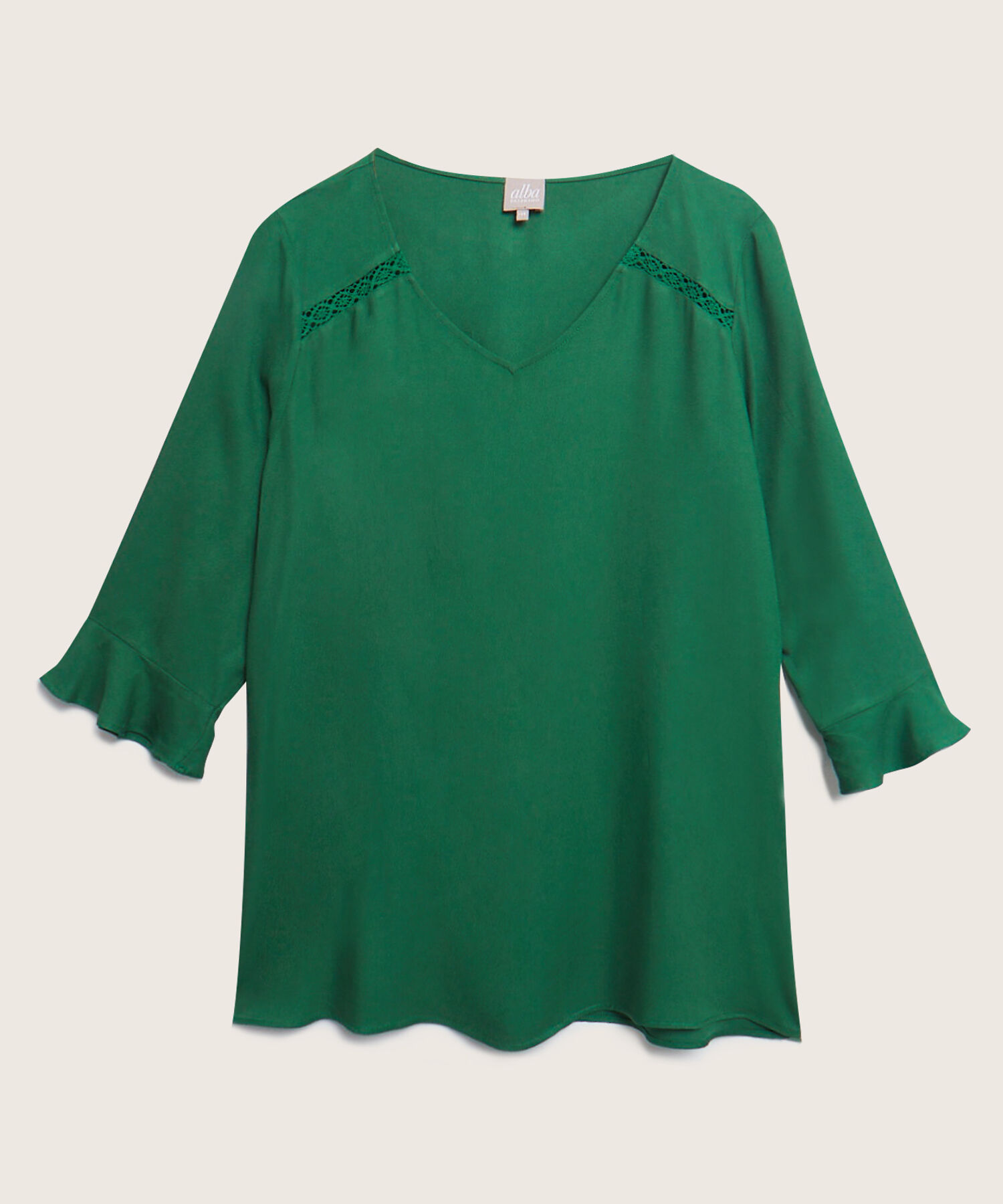 Blusa Manga 3/4 Con Ruche En Puño