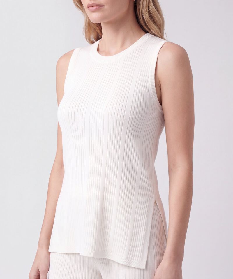Camiseta En Tejido De Rib Para Mujer