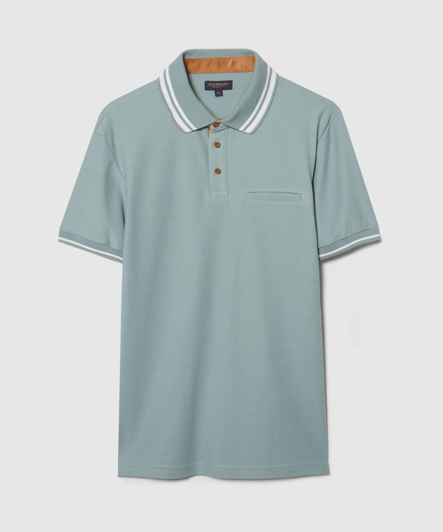 Polo Unicolor Contraste En Suede Fit Regular