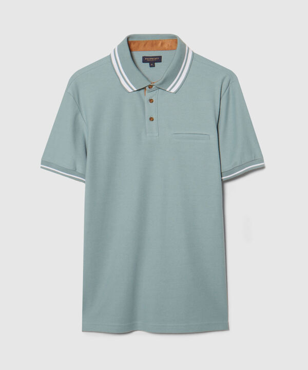 Polo Unicolor Contraste En Suede Fit Regular