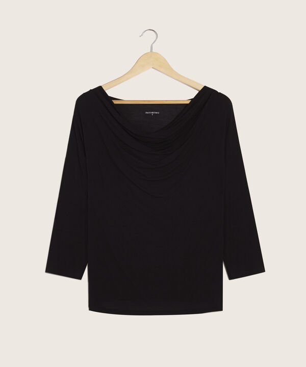 Camiseta con Cuello Drapeado image number null