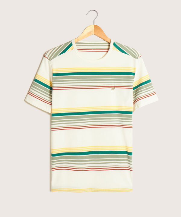 Camiseta Preteñida Manga Corta Cuello Redondo Con Rib, Sunset Dust Línea Moda