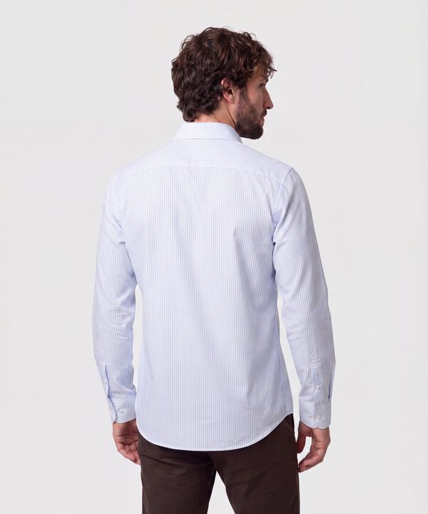 Camisa A Rayas Manga Larga Para Hombre
