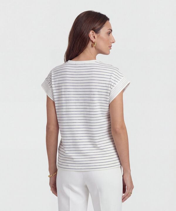 Camiseta Manga Corta con Doblez para Mujer