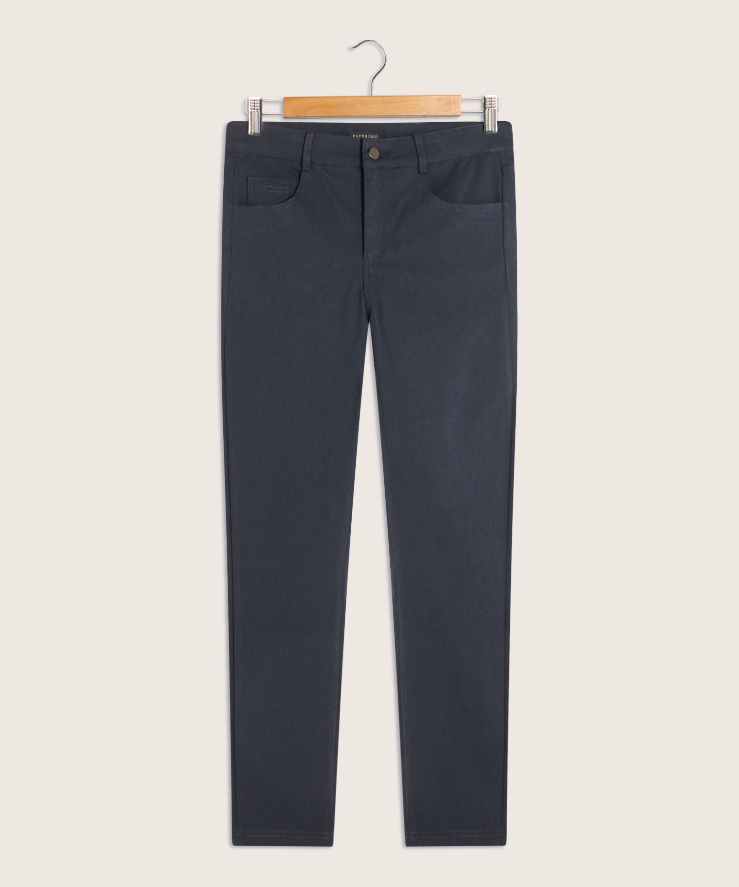 Pantalon 5 Bolsillos Unicolor En Drill