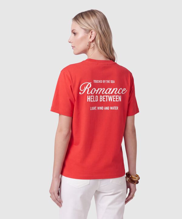 Camiseta Con Estampado En Pecho Para Mujer