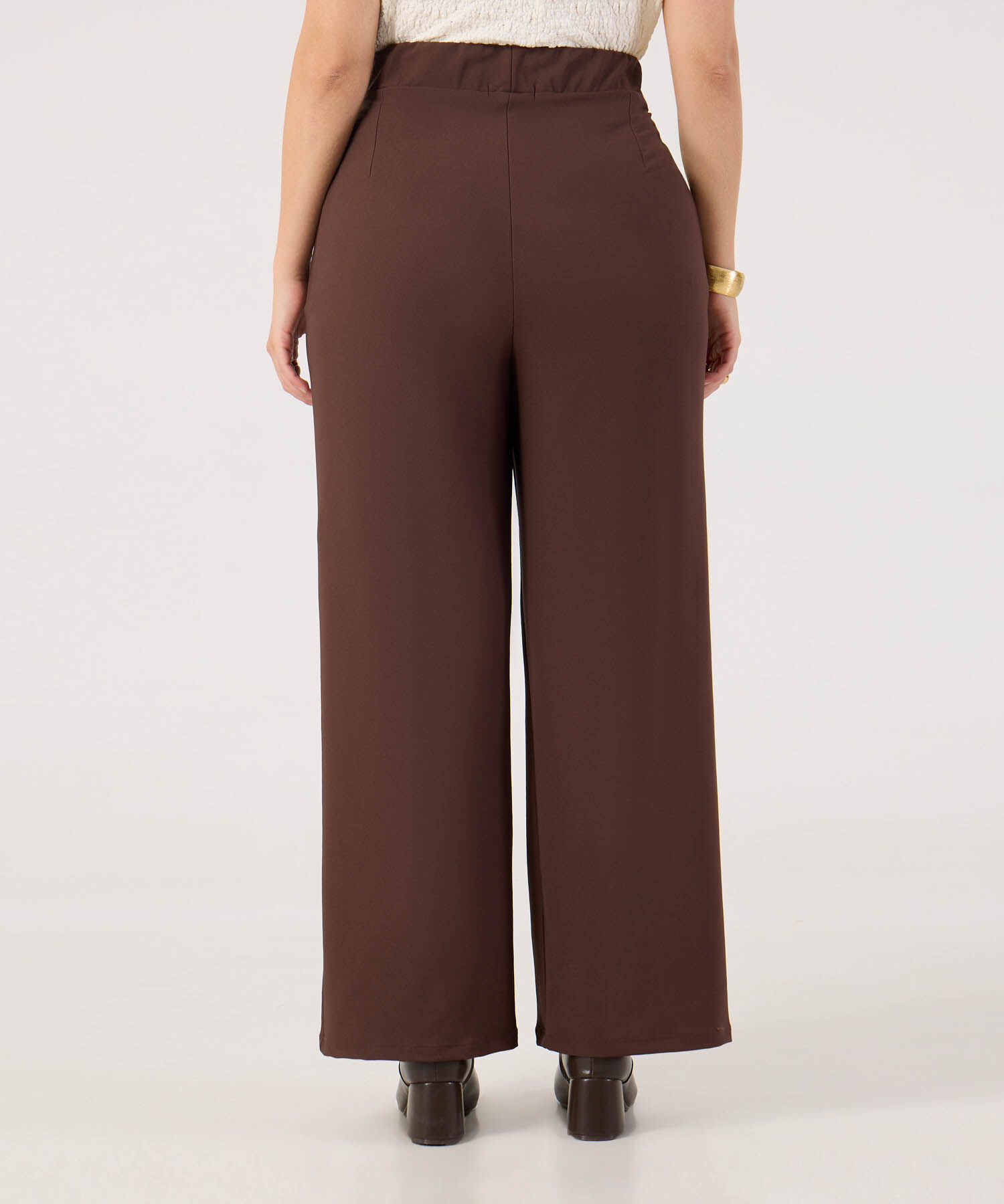 Pantalon Clasico Unicolor Para Mujer Curvy