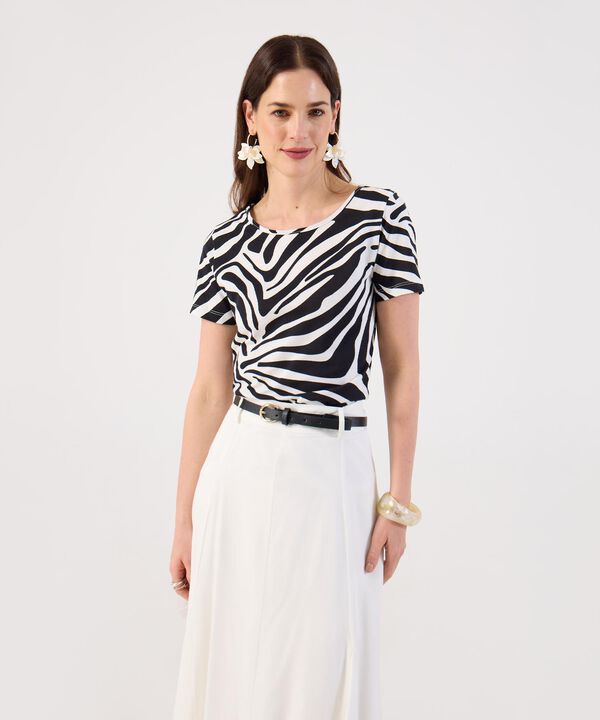 Camiseta Estampada de Corte Recto para Mujer image number null