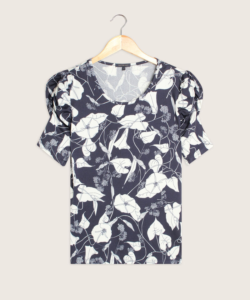 Camiseta Estampada Manga Corta Con Ruche