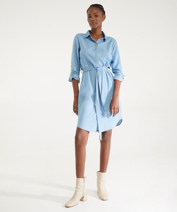 Vestido Camisero Tono Medio Claro