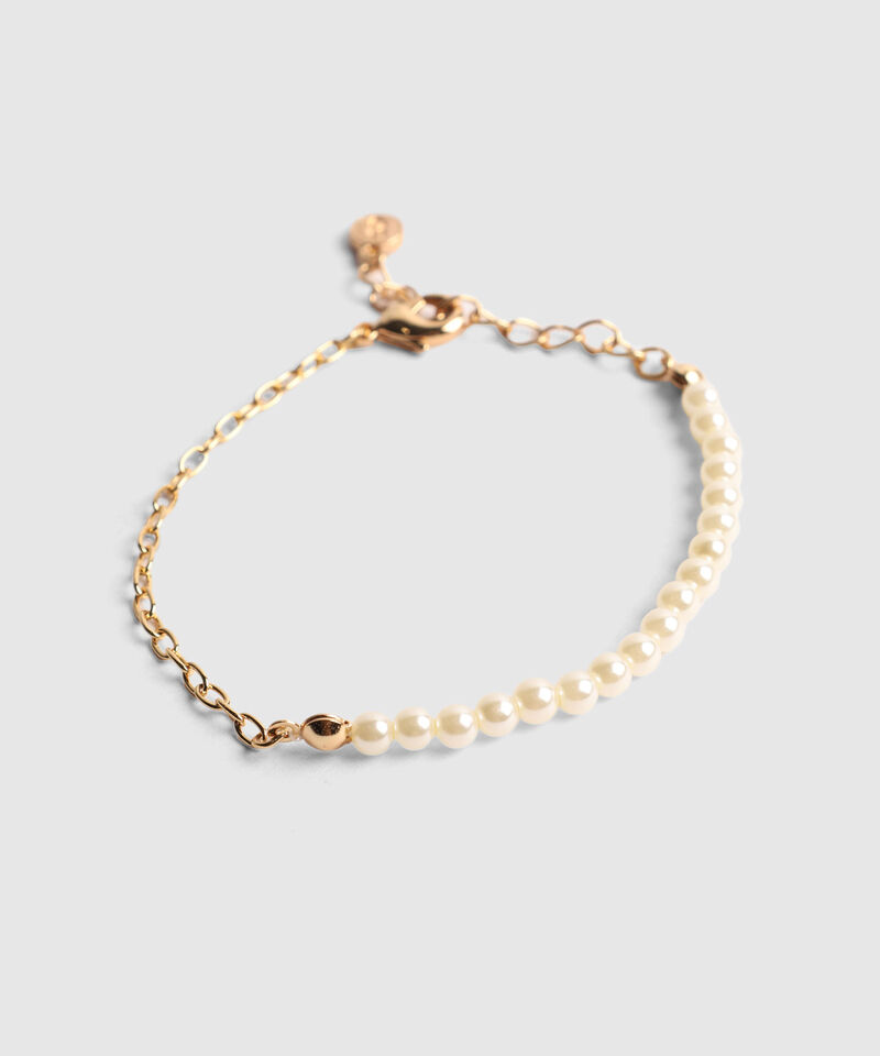 Set X 2 Pulseras Doradas Con Perlas
