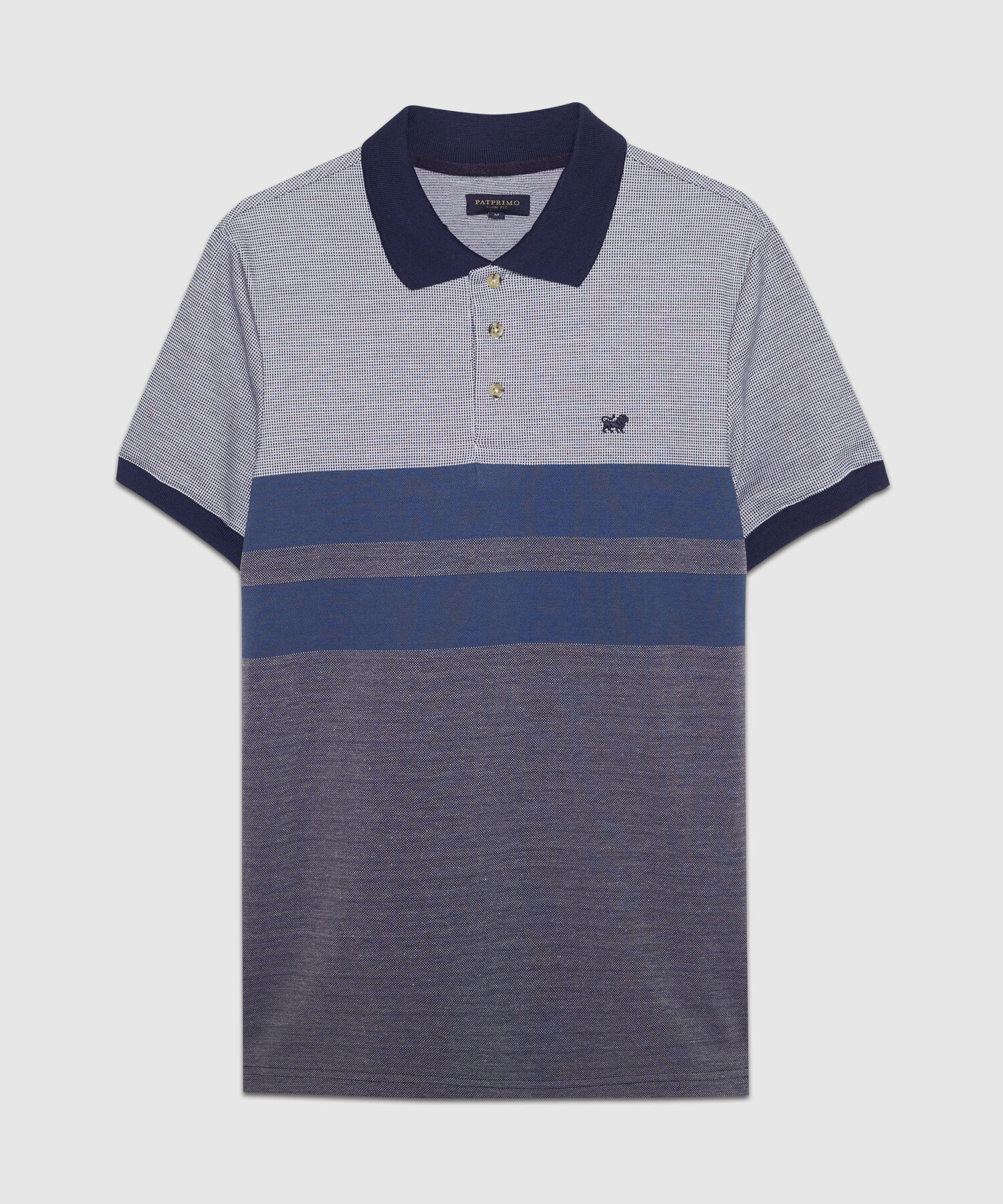 Polo Listador Cuello Y Puños Tejido