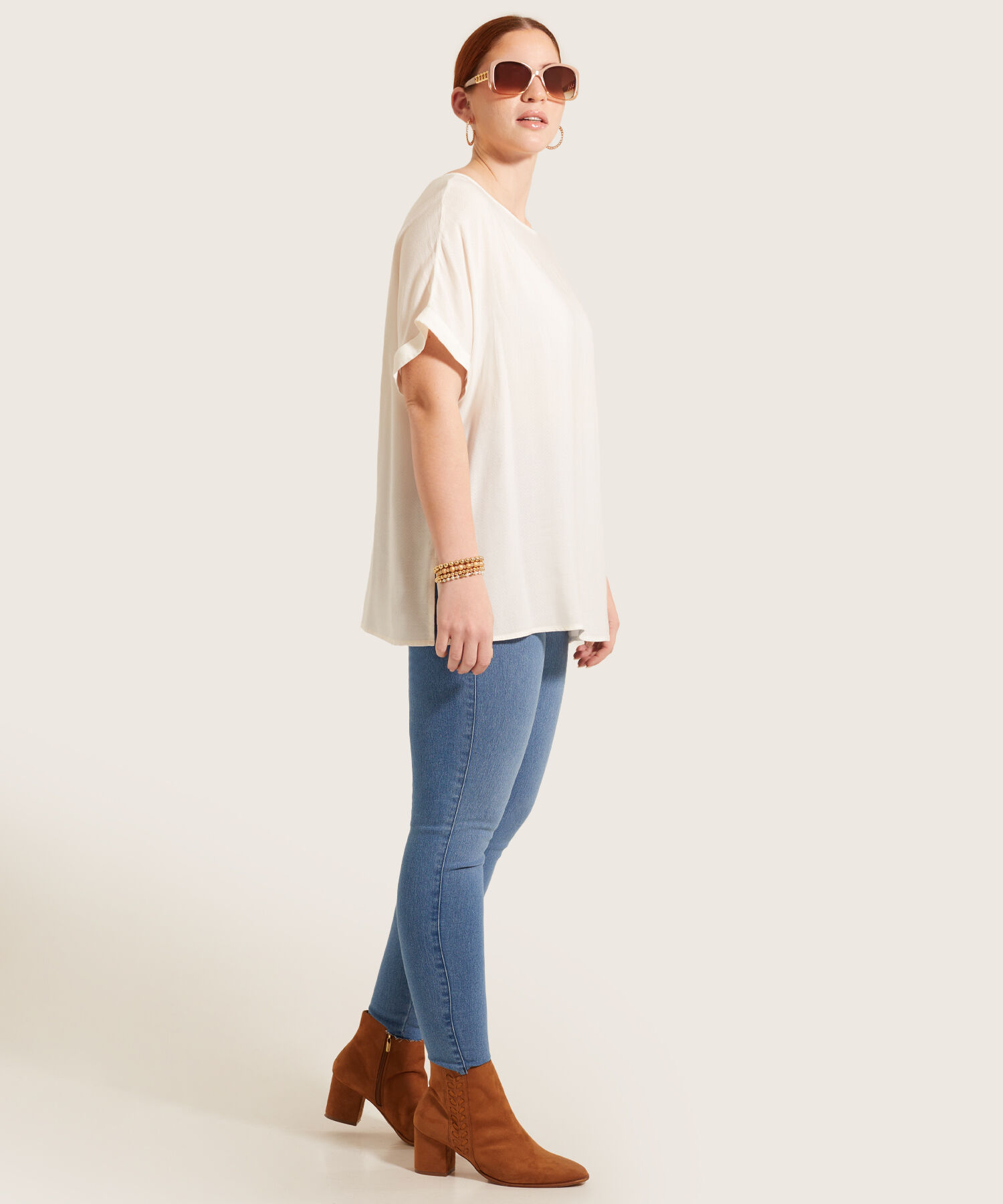 Blusa Unicolor Manga Corta Corrida Con Guardapolvo