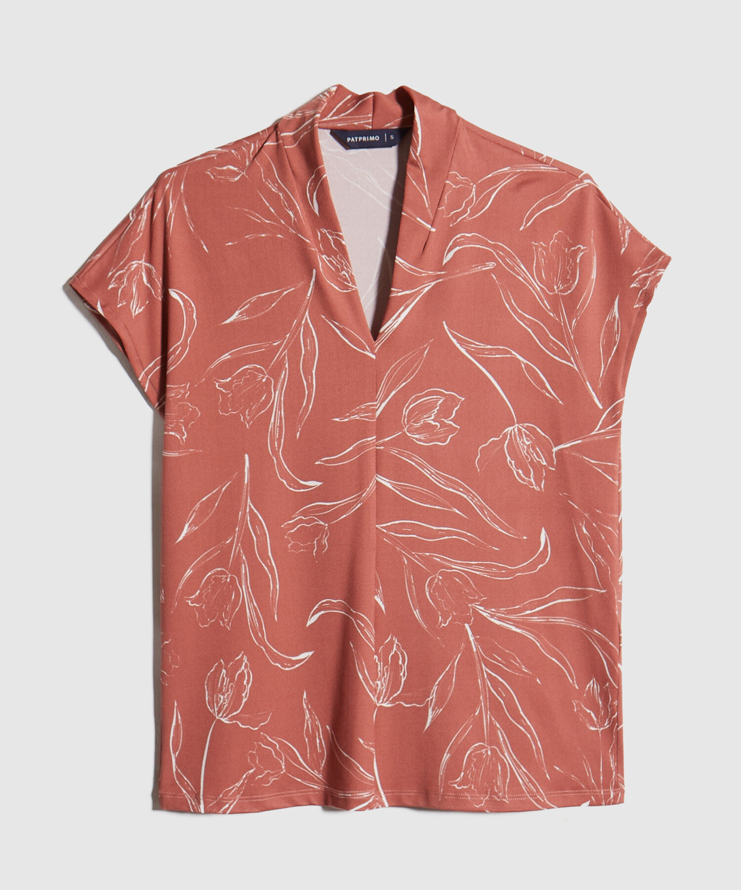Camiseta Manga Corta Estampada, Cuello En V