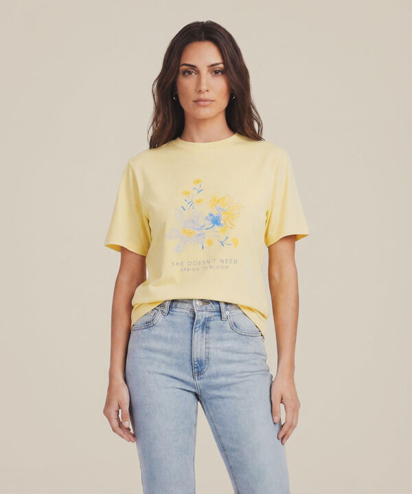 Camiseta Estempada Cuello Redondo Para Mujer image number null