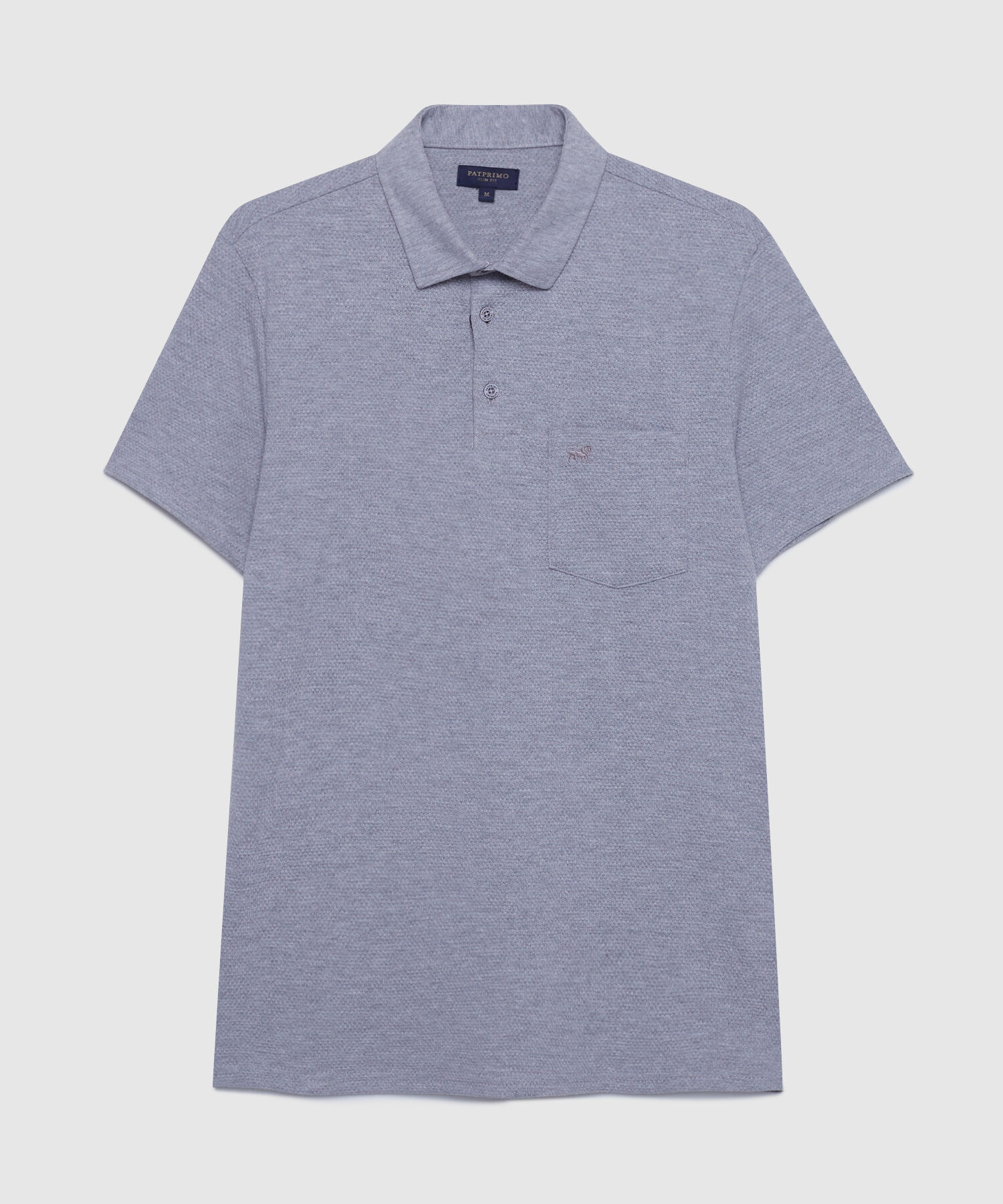 Polo Unicolor Textura, Cuello Duro Con Bolsillo, Silueta Slim Fit, Kairós
