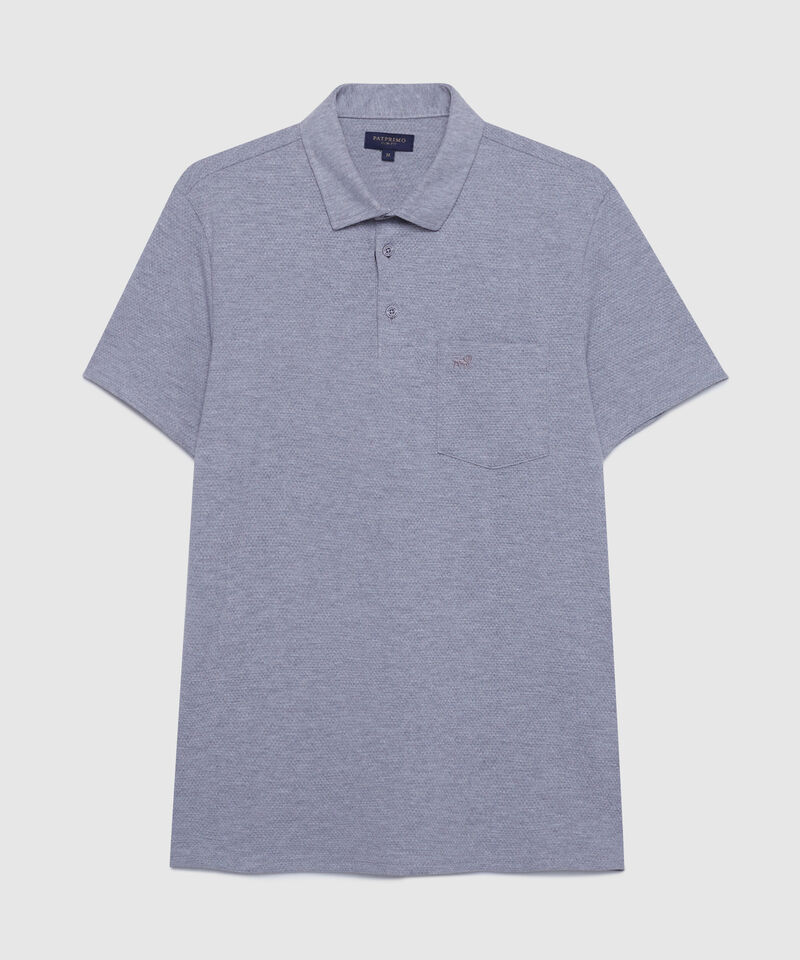 Polo Unicolor Textura, Cuello Duro Con Bolsillo, Silueta Slim Fit, Kairós