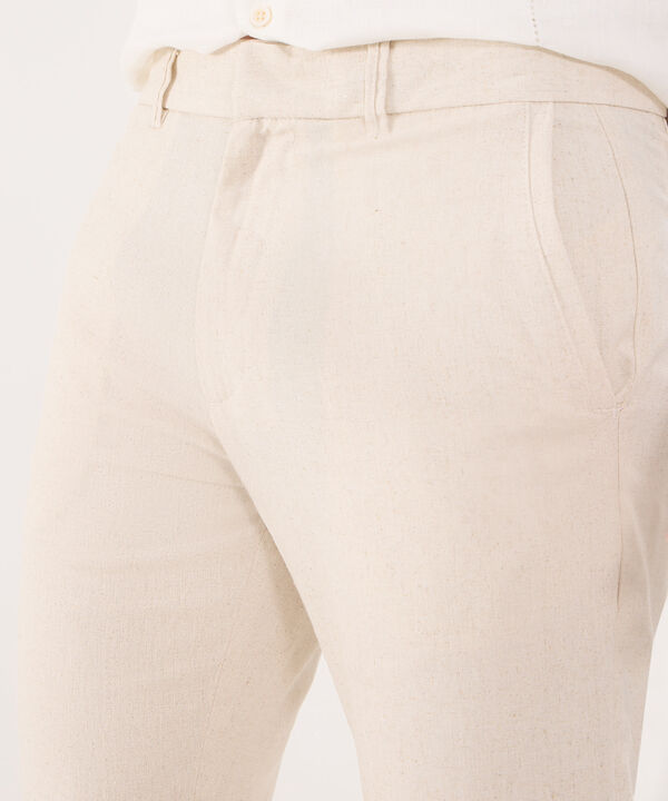 Pantalón Chino en Efecto Lino image number null