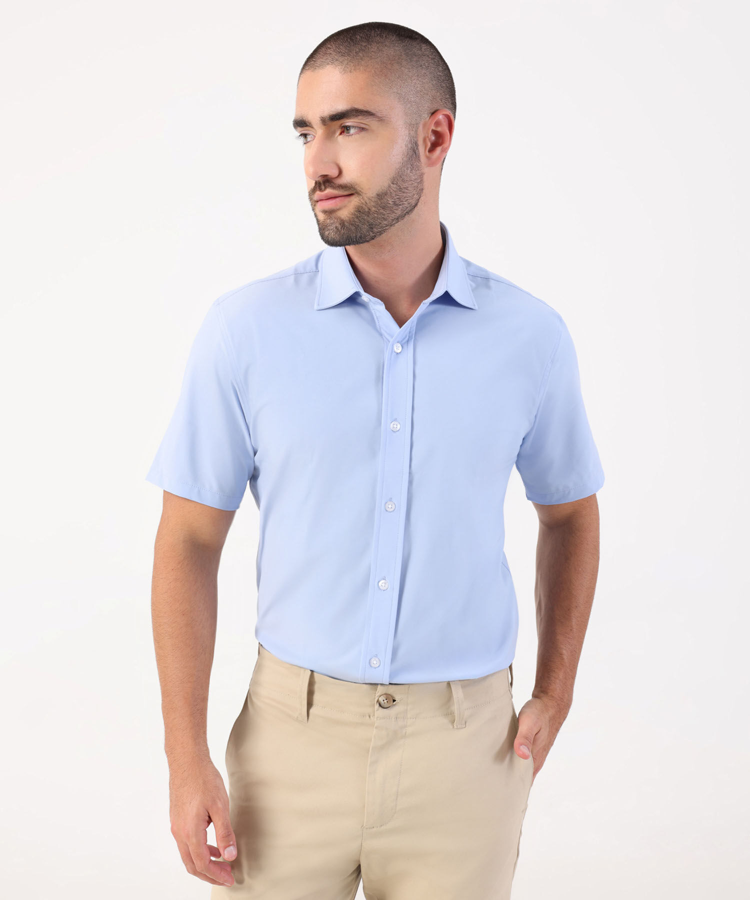 Camisa Formal Manga Corta Para Hombre