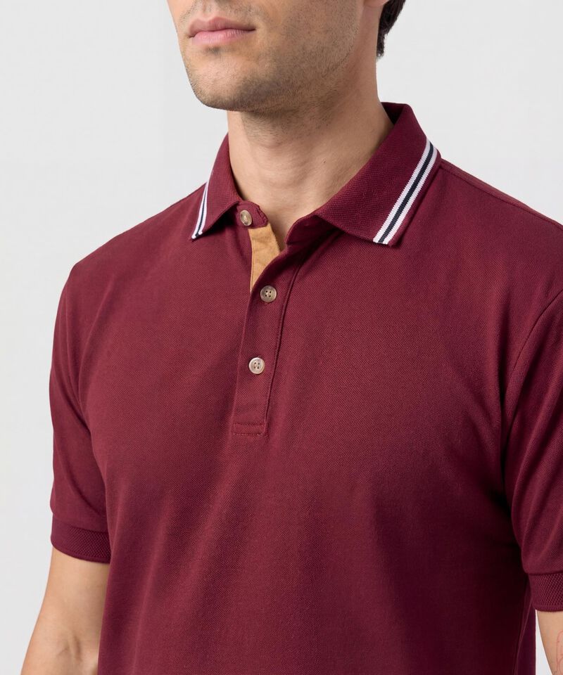 Polo Con Pechera En Contraste Para Hombre