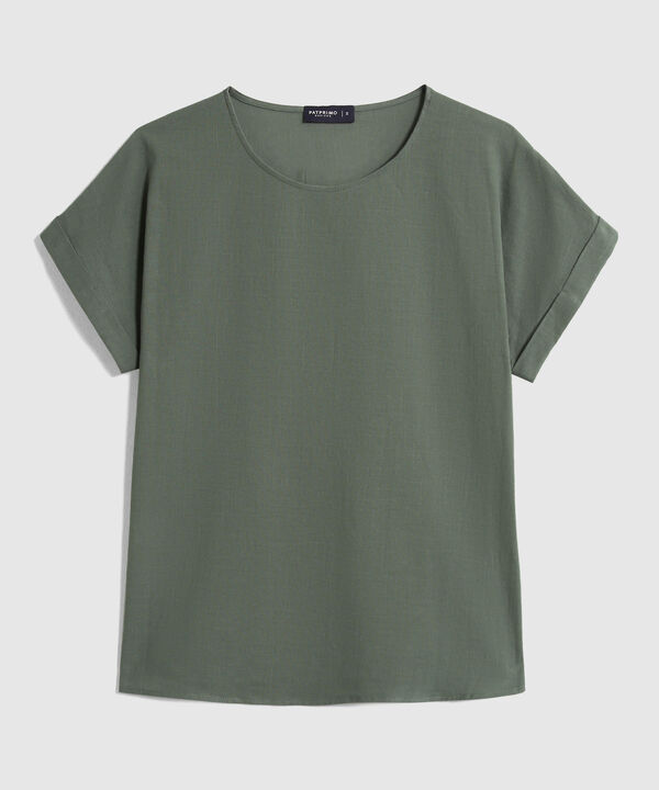 Blusa Manga Corta Unicolor image number null